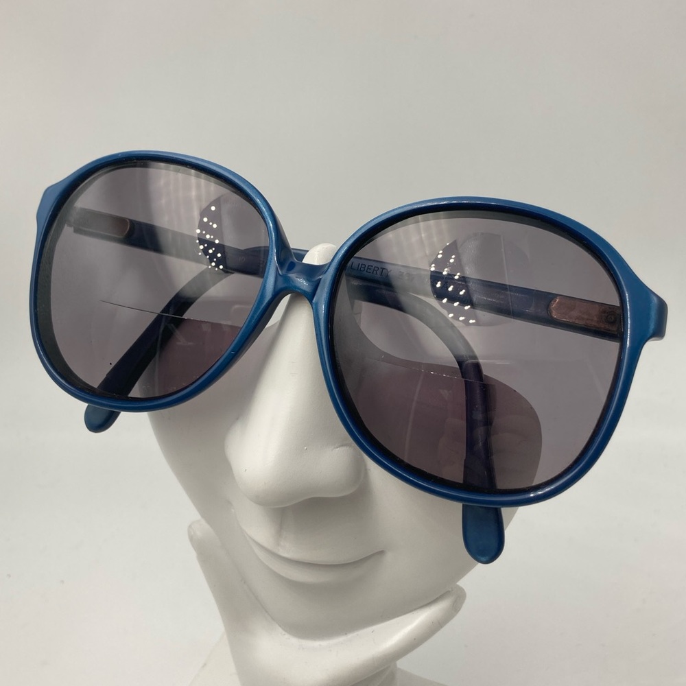 Vintage Liberty 287 Blue Oversized Oval Sunglasses - Picture 3 of 7